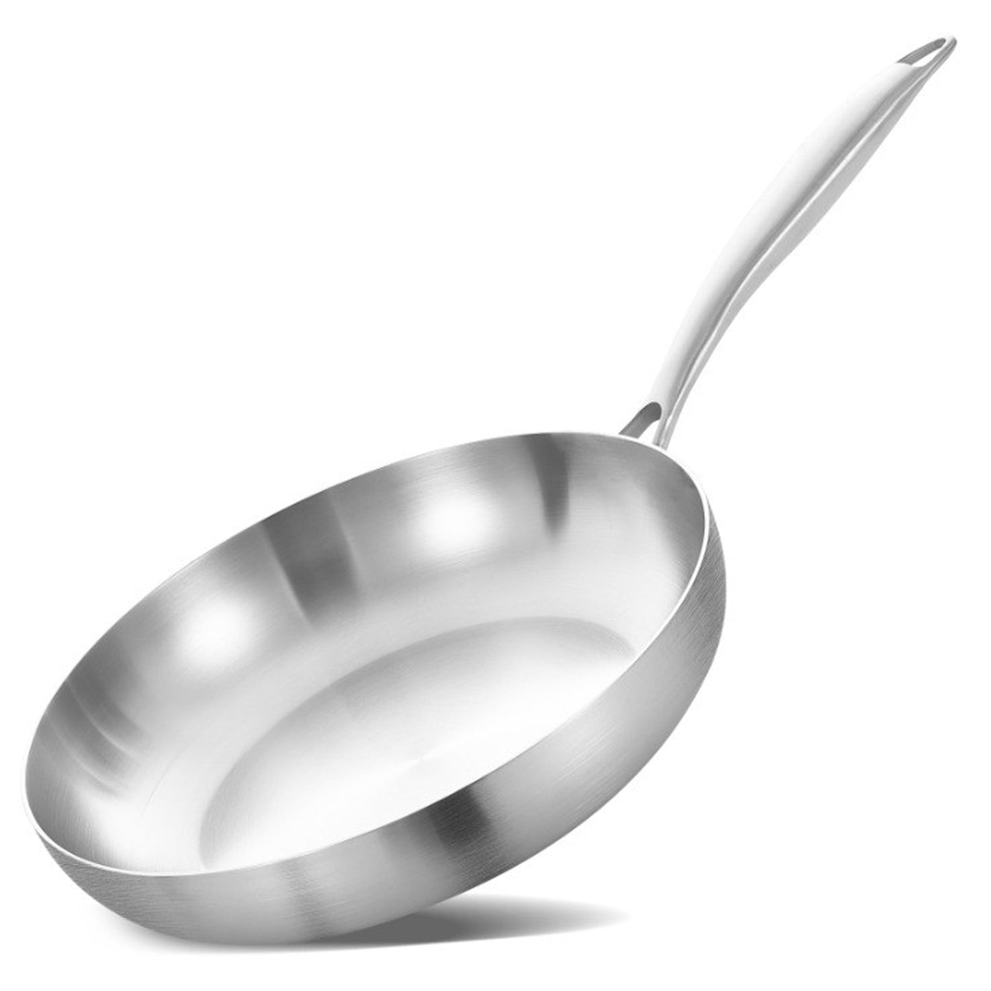 LOLYKITCH 12 inch Tri-Ply Stainless Steel Frying Pan,Skillet,Induction Pan,Dishwasher and Oven Safe,Heavy Duty and Detachable Handle.