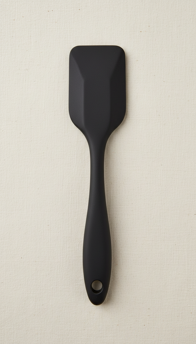 Silicone spatula in matte black finish