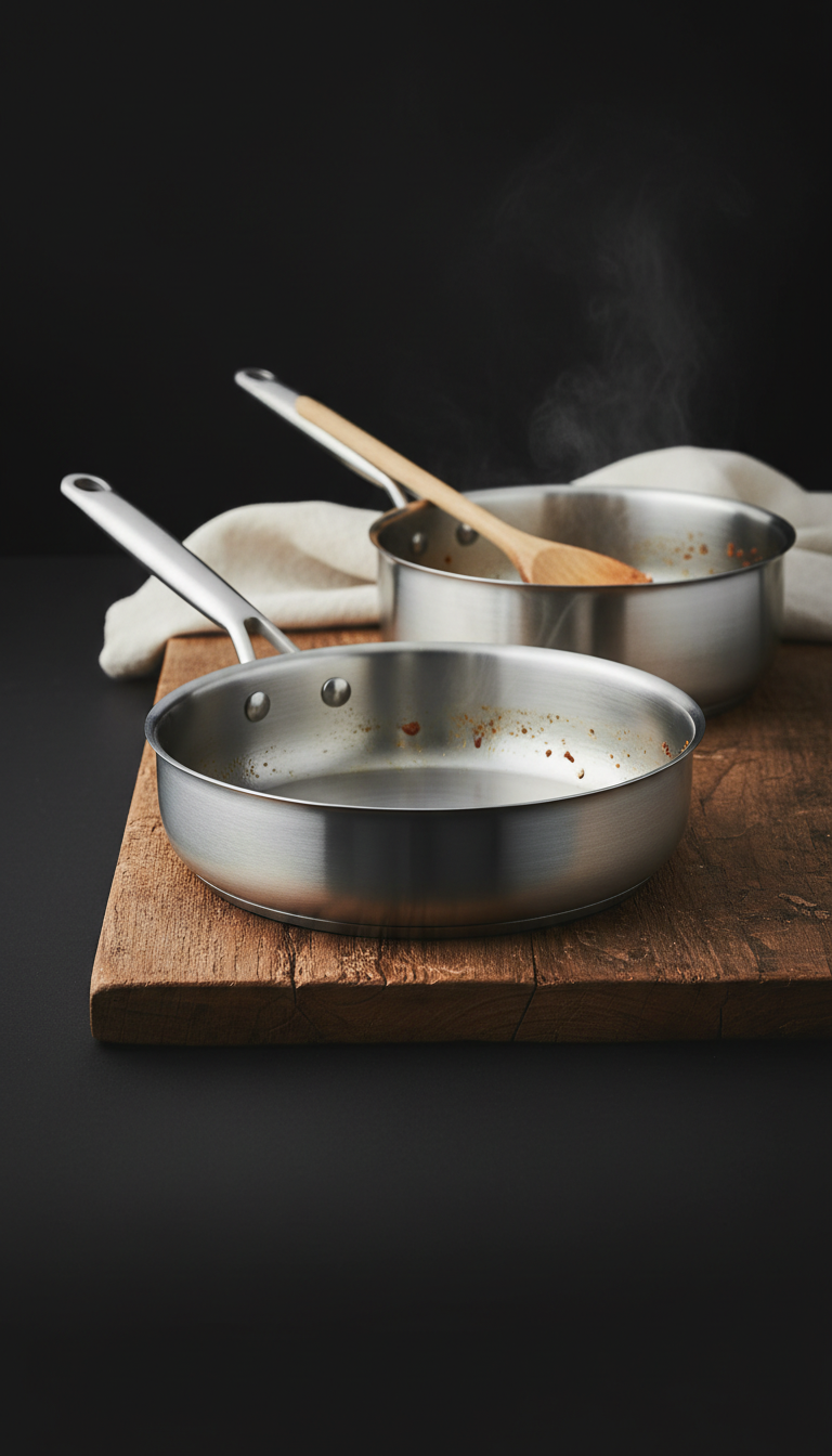 Sauté pan with triple-ply construction