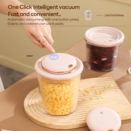LOLYKITCH Automatic Vacuum Sealer Machine with Food Container Set,1.0 L/34 OZ,Transparent BPA Free,Keep Fresh Airtight Food Storage Container.