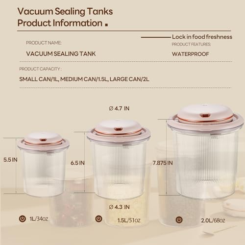LOLYKITCH Automatic Vacuum Sealer Machine with Food Container Set,1.0 L/34 OZ,Transparent BPA Free,Keep Fresh Airtight Food Storage Container.