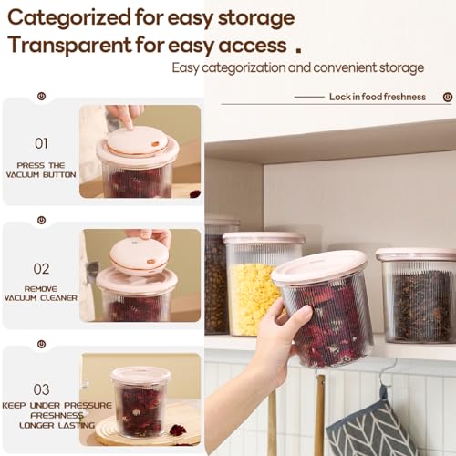 LOLYKITCH Automatic Vacuum Sealer Machine with Food Container Set,1.0 L/34 OZ,Transparent BPA Free,Keep Fresh Airtight Food Storage Container.