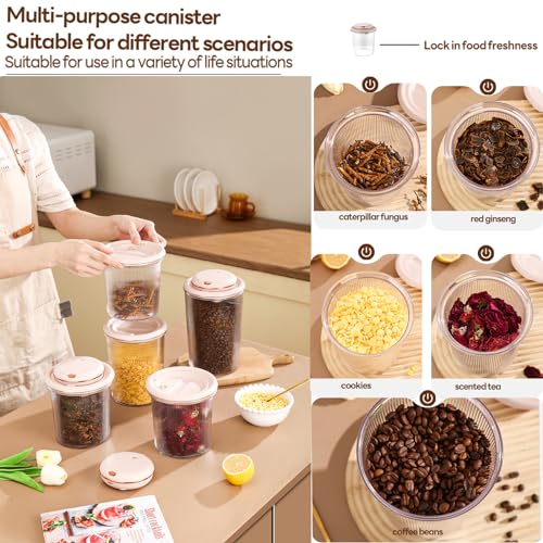 LOLYKITCH Automatic Vacuum Sealer Machine with Food Container Set,1.0 L/34 OZ,Transparent BPA Free,Keep Fresh Airtight Food Storage Container.