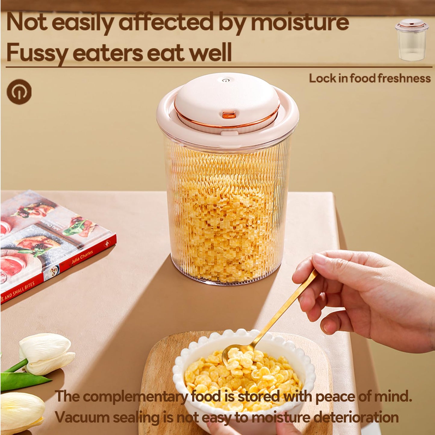 LOLYKITCH Automatic Vacuum Sealer Machine with Food Container Set for 3 Pcs,1/1.5/2 Liter,Transparent BPA Free,Keep Fresh Airtight Food Storage Container.
