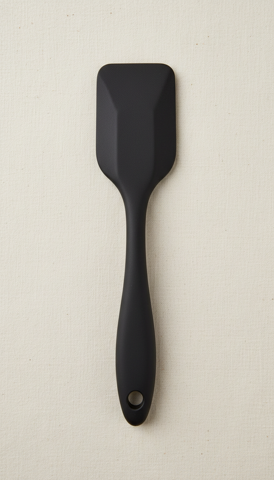 Silicone spatula in matte black finish