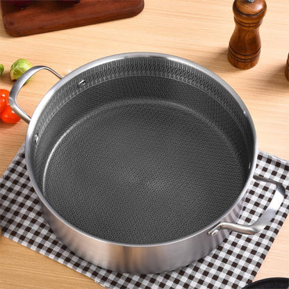 LOLYKITCH 5 QT Hybrid Ceramic Non Stick Tri-Ply Stainless Steel Sauté Pan with Lid,12 Inch Jumbo Cooker,PFOA & PFOS Free,Induction Cooking Pot, Dishwasher and Oven Safe