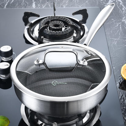 LOLYKITCH 2.8-Quart Deep Skillet with Lid | 10 Inch | Riveted Handle