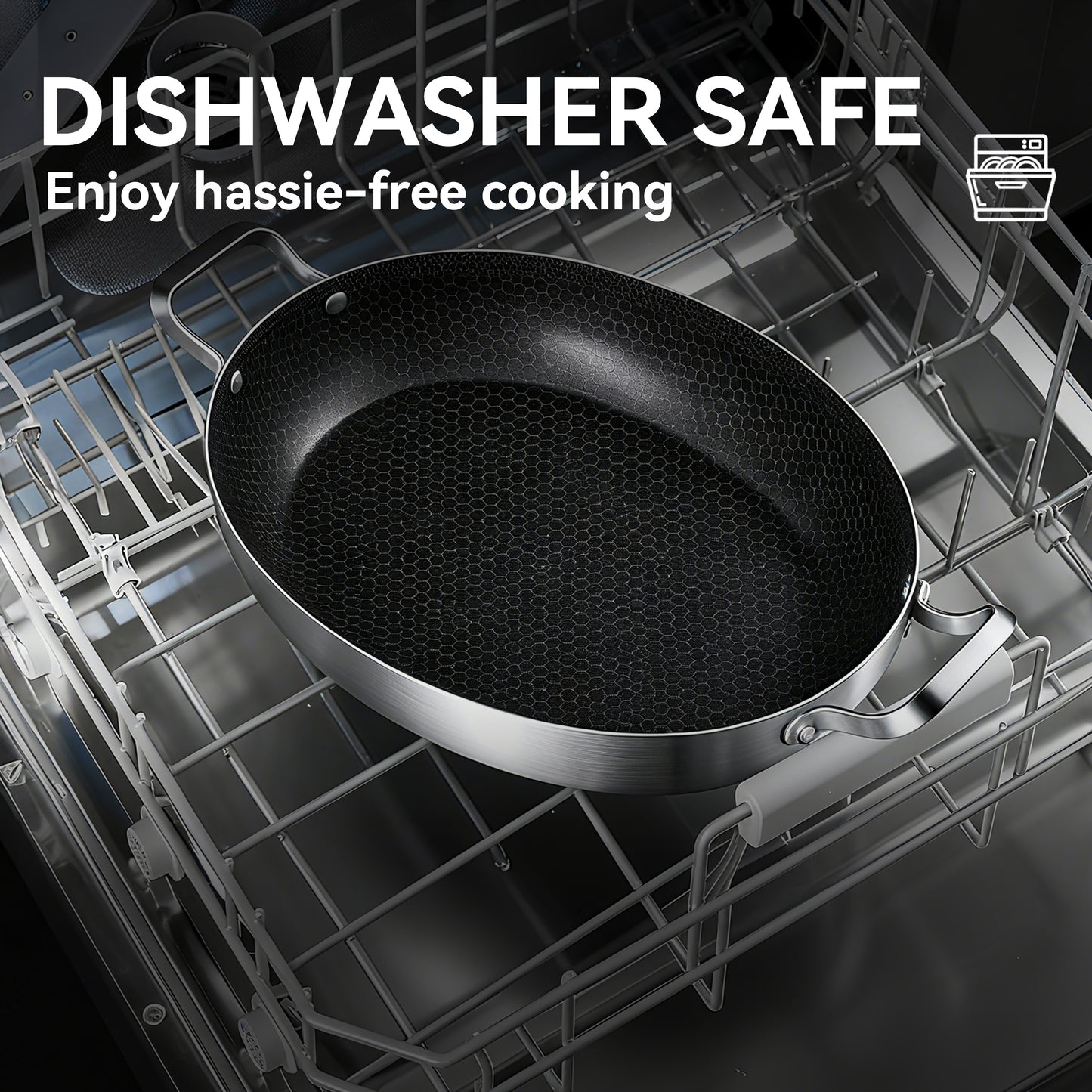 Bzayeat 14 Inch Stainless Steel Paella Pan, Nonstick Ceramic Coating & Induction Compatible Large Skillet, Jumbo Cooker for Spanish Rice, Seafood Paella, Authentic Paella, Socarrat, Oven Safe, 5-8 Servings