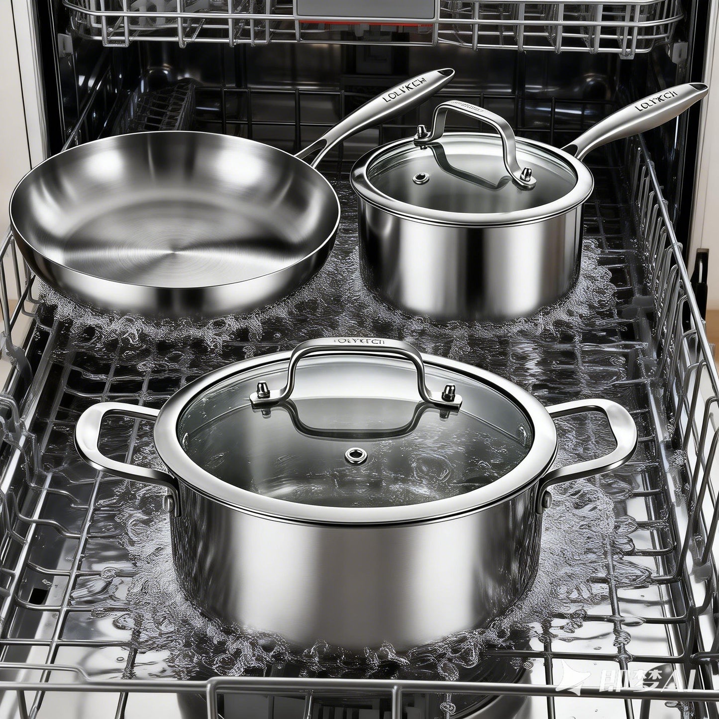 LOLYKITCH 5-Piece Cookware Set,12 inch Frying Pan,2 QT Saucepan,5 QT Stock Pot,Induction Compatible, Corrosion-Resistant & Easy-Clean Home Cooking Combination.